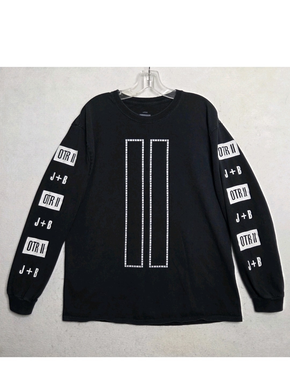 OTR II Beyonce Jay Z Tour Long Sleeve Black T Shirt L On The Run Concert Tour